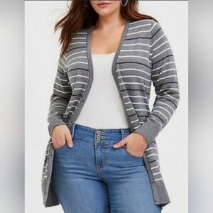 Torrid Boyfriend Cardigan Multi Stripe